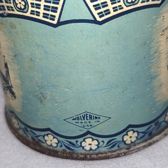Vintage Wolverine Dollhouse Blue and Cream Sugar Tin - Picture 9 of 13